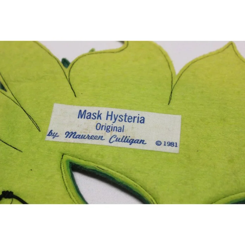 Vintage Mask Hysteria by Maureen Culligan felt carnival festival masquerade mask